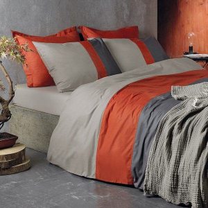 Twijfelaar Dommelin Padua Taupe-Terracotta dekbedovertrek