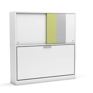 Eenpersoons opklapbed Academy met kastruimte - Verde - Koudschuim matras HR60 - tot 120 KG