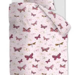 Twijfelaar Beddinghouse x Hanneke de Jager Butterfly Away Roze dekbedovertrek