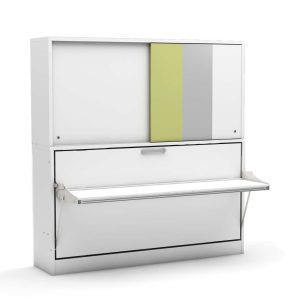 Eenpersoons opklapbed Academy met Bureau & kastruimte - Verde - Koudschuim matras HR60 - tot 120 KG