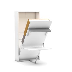Eenpersoons opklapbed met bureau - Happy - grijs - Koudschuim matras HR60 - tot 120 KG