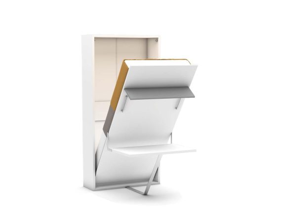 Eenpersoons opklapbed met bureau - Happy - grijs - Koudschuim matras HR60 - tot 120 KG