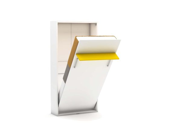 1-persoons opklapbed zonder bureau - Happy - geel - Koudschuim matras HR60 - tot 120 KG