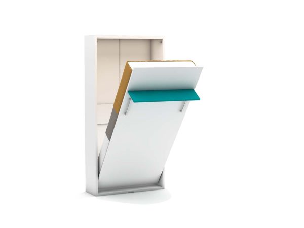 Eenpersoons opklapbed zonder bureau - Happy - Turquoise - Koudschuim matras HR60 - tot 120 KG