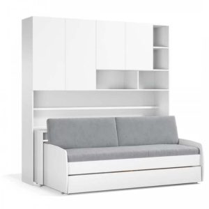 Opklapbed compact met zit mogelijkheid - Koudschuim matras HR60 - tot 120 KG