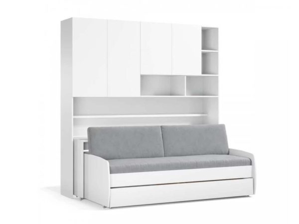 Opklapbed compact met zit mogelijkheid - Koudschuim matras HR60 - tot 120 KG