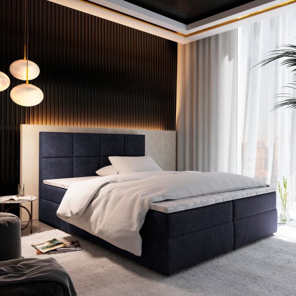 OP=OP Opberg Boxspring Levi 140 x 200 Blauw