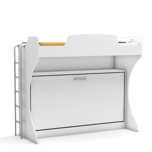 Opklapbed stapelbed Academy 85/90 x 190 cm - Koudschuim matras HR60 - tot 120 KG