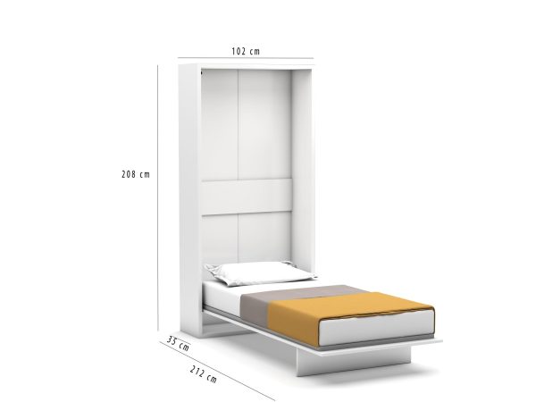Eenpersoons opklapbed zonder bureau - Happy - Koudschuim matras HR60 - tot 120 KG
