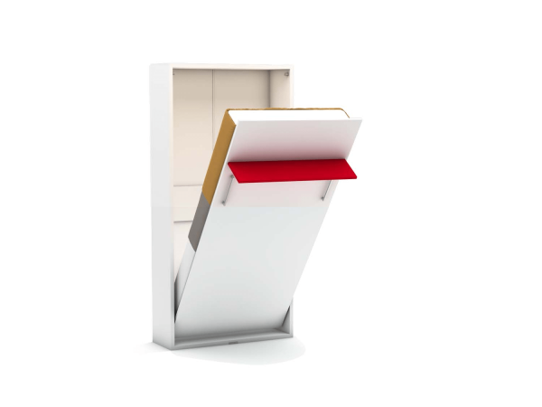 Eenpersoons opklapbed zonder bureau - Happy - Rood - Koudschuim matras HR60 - tot 120 KG
