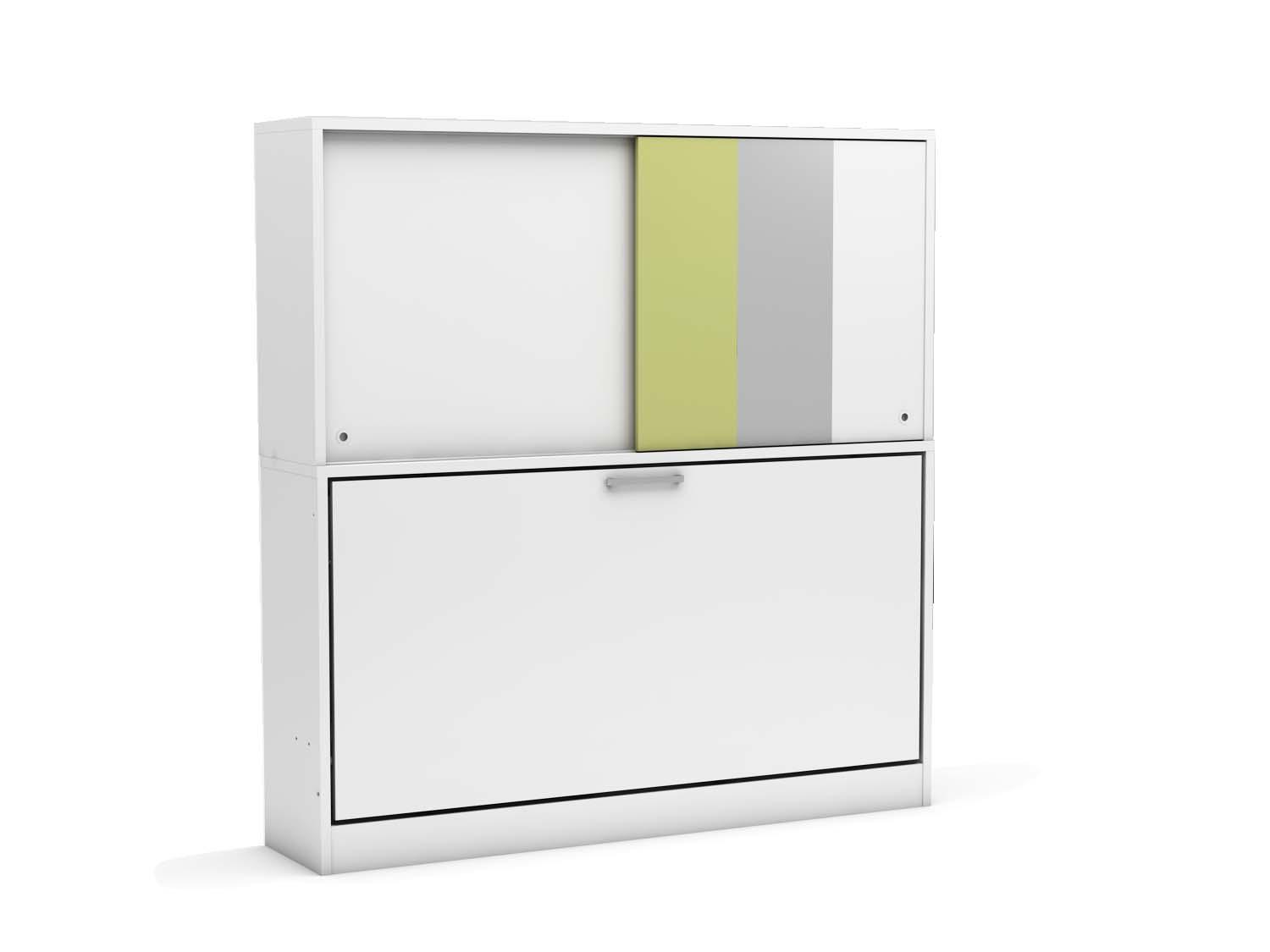 Eenpersoons opklapbed Academy met kastruimte - Verde - Koudschuim tot 120 KG