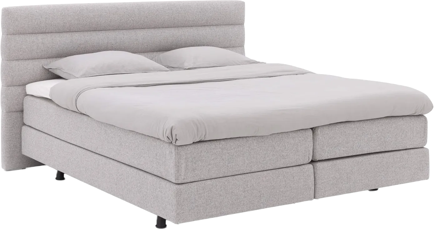 Goossens Boxspring Compleet Quatro Compleet, Vlak 140 x 200 cm box (=2x70cmx200cm) 2x matras gestoffeerd pocketv. 2x hoes, 1x topper joy deluxe