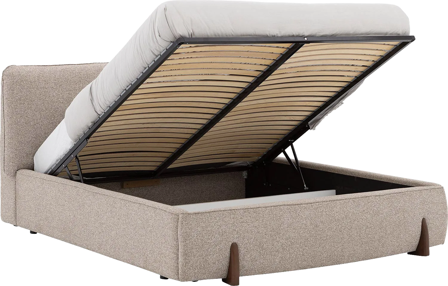 Goossens Bedframe Luxy Storage, 140 x 200 cm met storage, met 2x lattenbodem