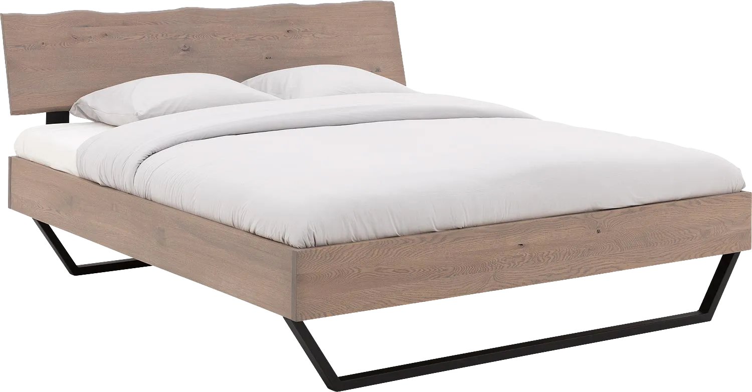 Goossens Bedframe Slade, Bedframe 160 x 210 cm hoofdbord organisch