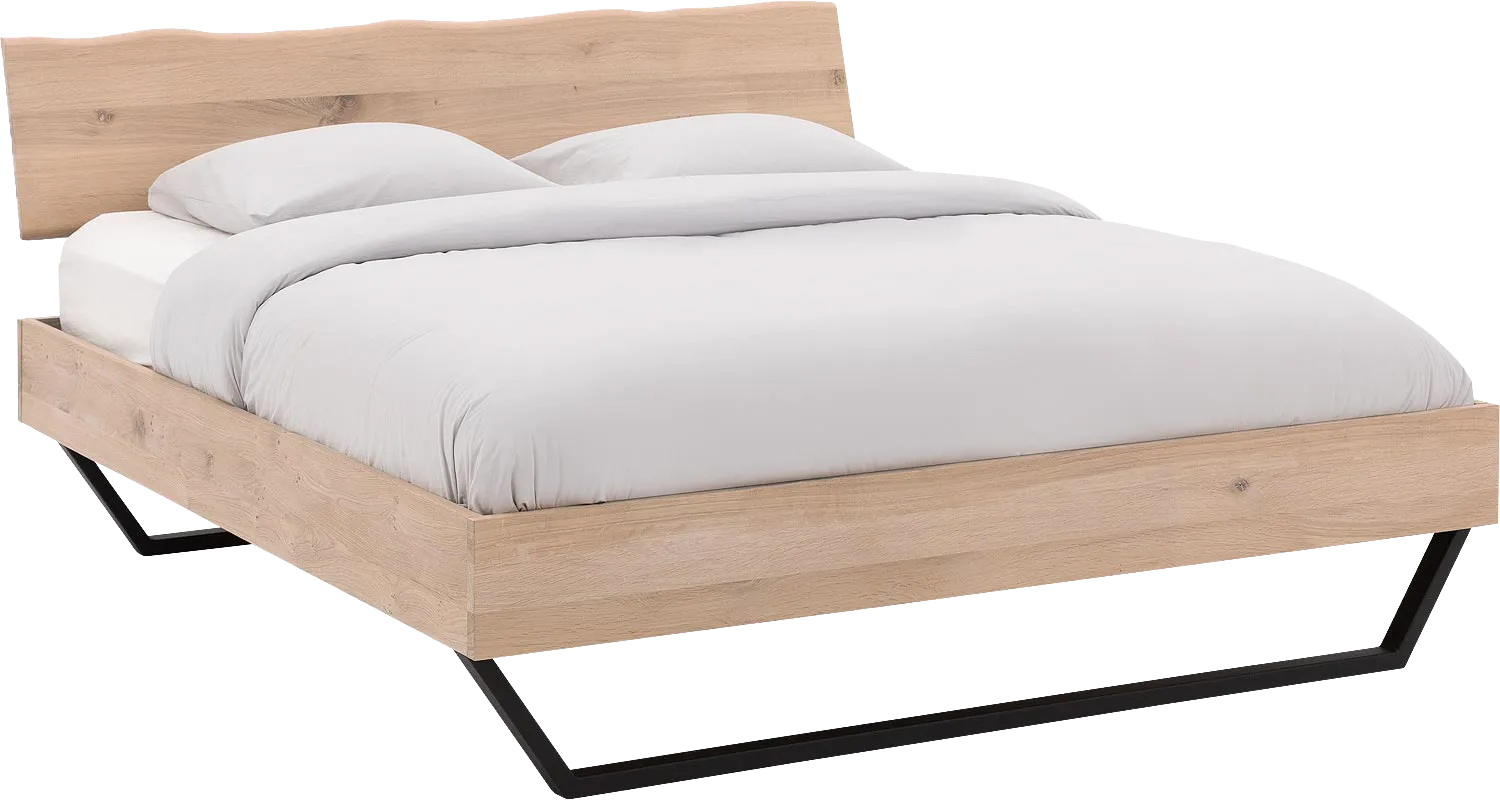 Goossens Bedframe Slade, Bedframe 140 x 210 cm hoofdbord organisch