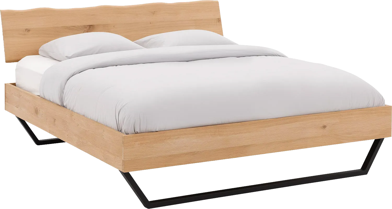 Goossens Bedframe Slade, Bedframe 160 x 200 cm hoofdbord organisch