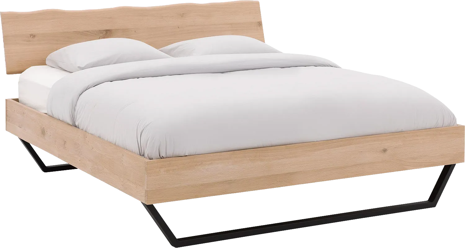 Goossens Bedframe Slade, Bedframe 140 x 200 cm hoofdbord organisch