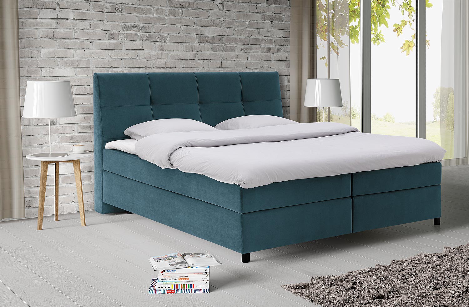 Goossens Basic Boxspring Compleet Gusta, Vlak 160 x 200 cm (=2x 80 x 200 cm) met hoofdbord