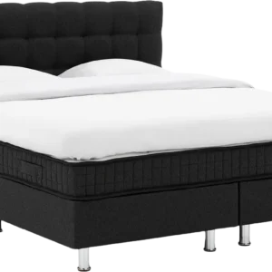 Goossens Basic Boxspring Compleet Bjorn, 160 x 200 cm box (= 2x 80x200cm), 1x matras gestoffeerd pocketvering, 1x matrastopper gestoffeerd