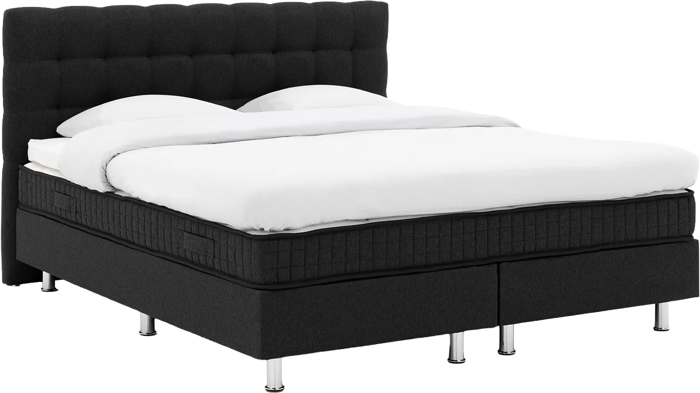 Goossens Basic Boxspring Compleet Bjorn, 160 x 200 cm box (= 2x 80x200cm), 1x matras gestoffeerd pocketvering, 1x matrastopper gestoffeerd