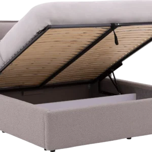 Goossens Gestoffeerd Bedframe Canon, 140 x 200 cm met storage, met 2x lattenbodem