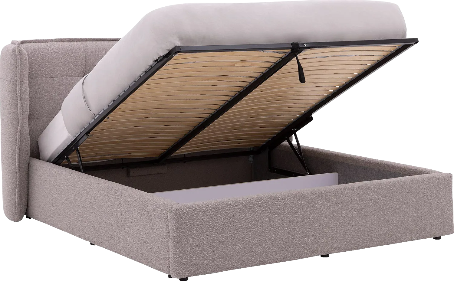 Goossens Gestoffeerd Bedframe Canon, 140 x 200 cm met storage, met 2x lattenbodem