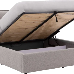 Goossens Gestoffeerd Bedframe Canon, 160 x 200 cm met storage, met 2x lattenbodem