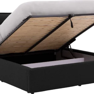 Goossens Gestoffeerd Bedframe Canon, 140 x 200 cm met storage, met 2x lattenbodem