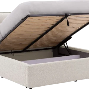 Goossens Gestoffeerd Bedframe Canon, 140 x 200 cm met storage, met 2x lattenbodem