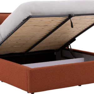 Goossens Gestoffeerd Bedframe Canon, 140 x 200 cm met storage, met 2x lattenbodem