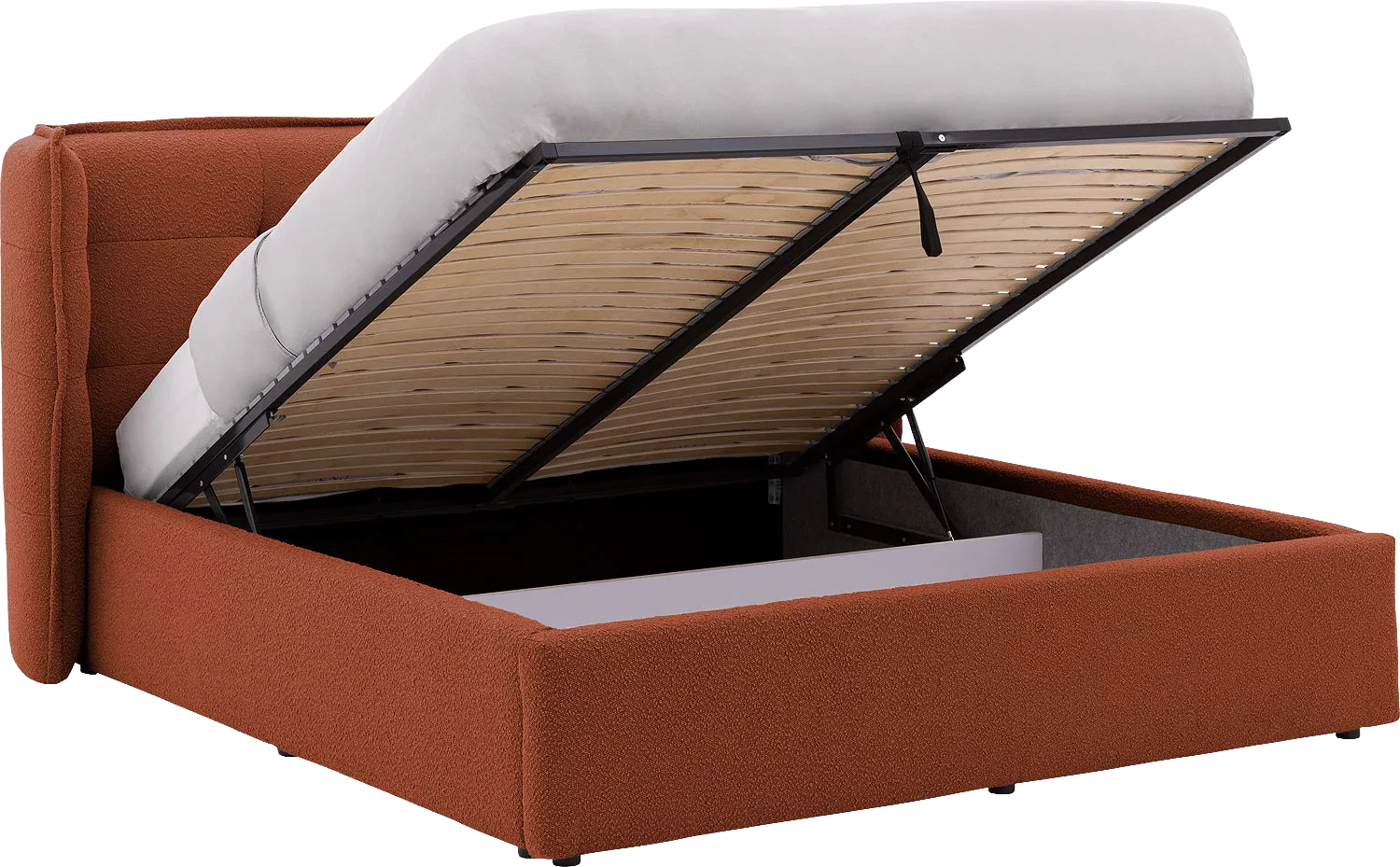 Goossens Gestoffeerd Bedframe Canon, 140 x 200 cm met storage, met 2x lattenbodem