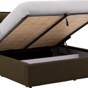 Goossens Gestoffeerd Bedframe Canon, 140 x 200 cm met storage, met 2x lattenbodem