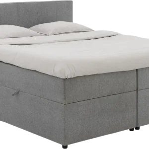 Goossens Basic Boxspring Compleet Store Storage Box, Vlak 160 x 200 cm (=2x 80 x 200 cm) met hoofdbord zonder voetbord incl. 2x matras
