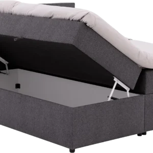 Goossens Basic Boxspring Compleet Store Storage Box, Vlak 160 x 200 cm (=2x 80 x 200 cm) met hoofdbord zonder voetbord incl. 2x matras