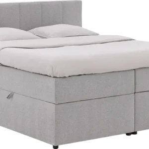 Goossens Basic Boxspring Compleet Store Storage Box, Vlak 160 x 200 cm (=2x 80 x 200 cm) met hoofdbord zonder voetbord incl. 2x matras