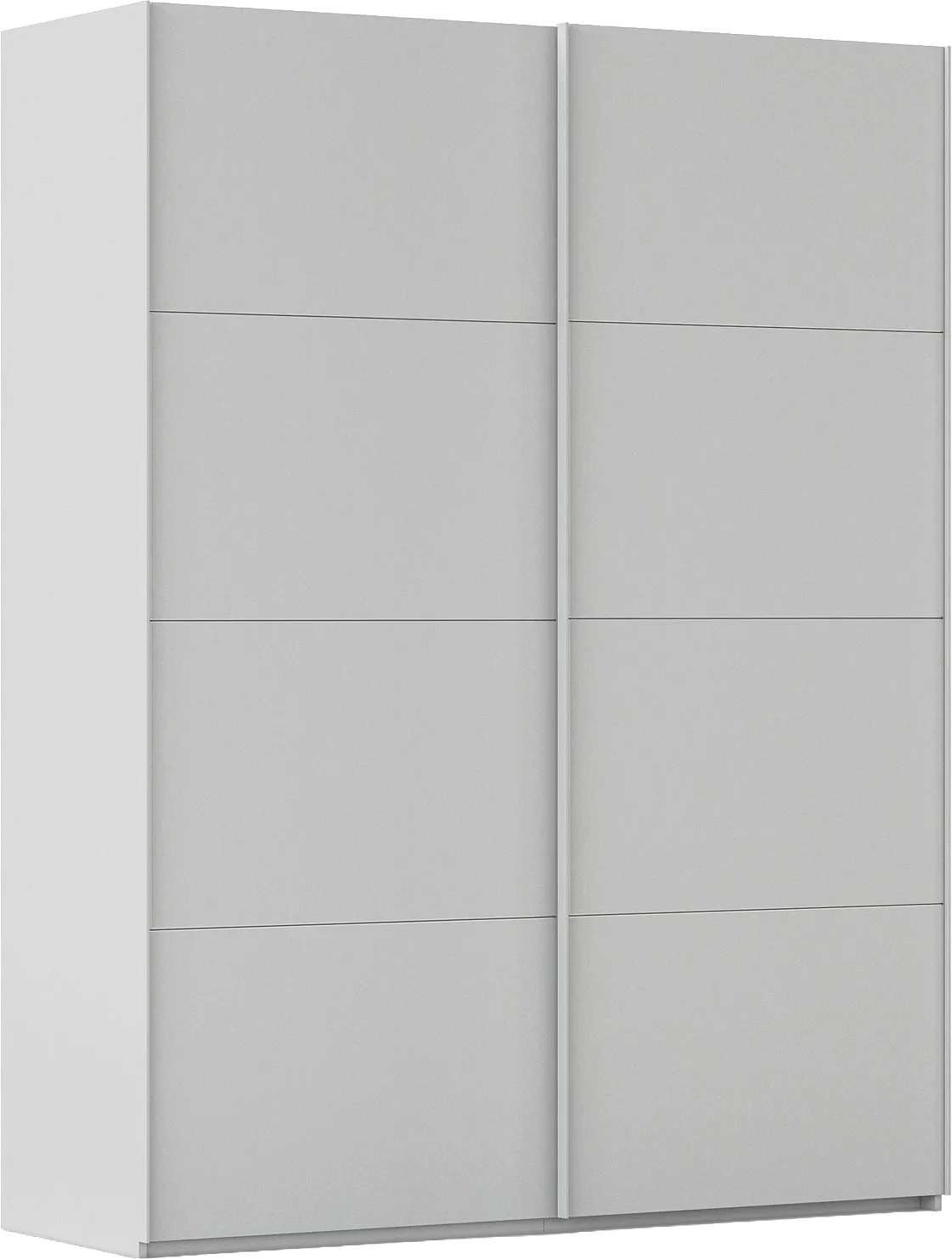 Goossens Excellent Kledingkast Finca Mat Glas, Slaapkamerkast 160 cm breed, 236 cm hoog, 2x 4 paneel glas schuifdeuren