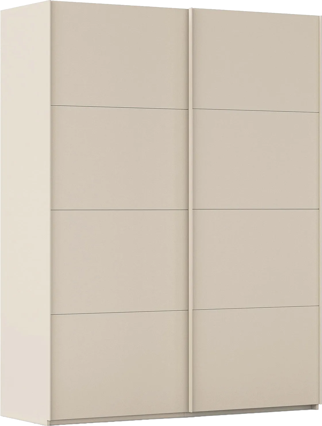 Goossens Excellent Kledingkast Finca Mat Glas, Slaapkamerkast 160 cm breed, 236 cm hoog, 2x 4 paneel glas schuifdeuren