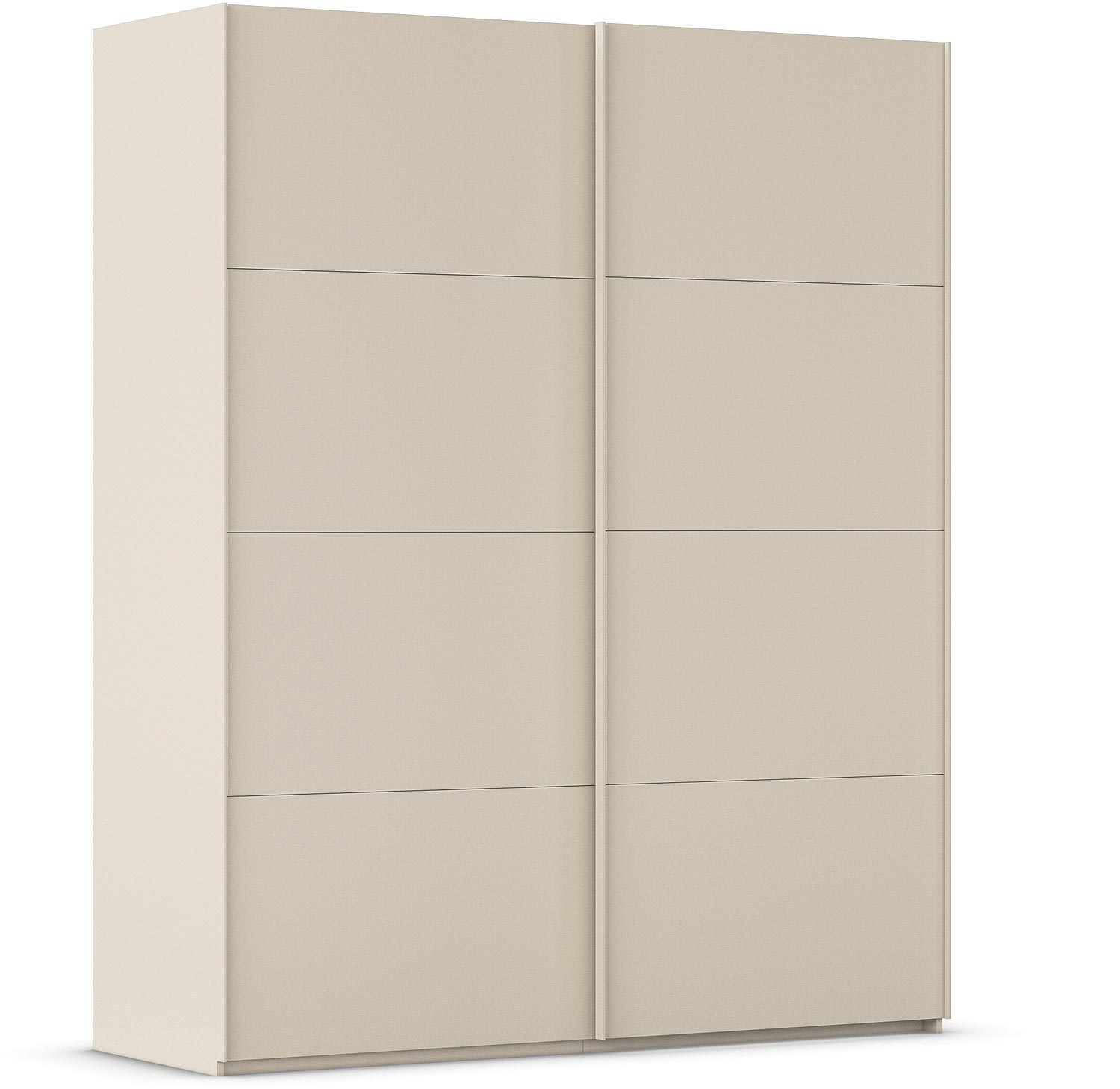 Goossens Excellent Kledingkast Finca Mat Glas, Slaapkamerkast 160 cm breed, 223 cm hoog, 2x 4 paneel glas schuifdeuren