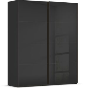 Goossens Excellent Kledingkast Finca Glans Glas, Slaapkamerkast 160 cm breed, 223 cm hoog, 2x 4 paneel glas schuifdeuren