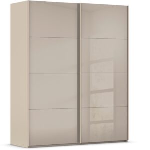 Goossens Excellent Kledingkast Finca Glans Glas, Slaapkamerkast 160 cm breed, 223 cm hoog, 2x 4 paneel glas schuifdeuren