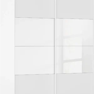 Goossens Kledingkast Finca Combi Glans-mat Glas, Slaapkamerkast 160 cm breed, 223 cm hoog, 2x 4 paneel (glas met glas mat combinatie) schuifdeuren