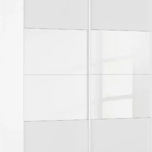 Goossens Kledingkast Finca Combi Glans-mat Glas, Slaapkamerkast 160 cm breed, 236 cm hoog, 2x 4 paneel (glas met glas mat combinatie) schuifdeuren