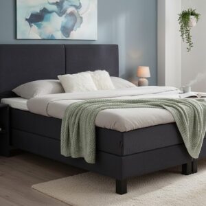 Goossens Boxspring Compleet Gs 180 Compleet, Vlak 160 x 200 cm box (=2x80cmx200cm) 2x matras gestoffeerd pocketvering, 1x matrastopper joy deluxe