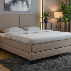 Goossens Boxspring Compleet Gs 180 Compleet, Vlak 160 x 200 cm box (=2x80cmx200cm) 2x matras gestoffeerd pocketvering, 1x matrastopper joy deluxe