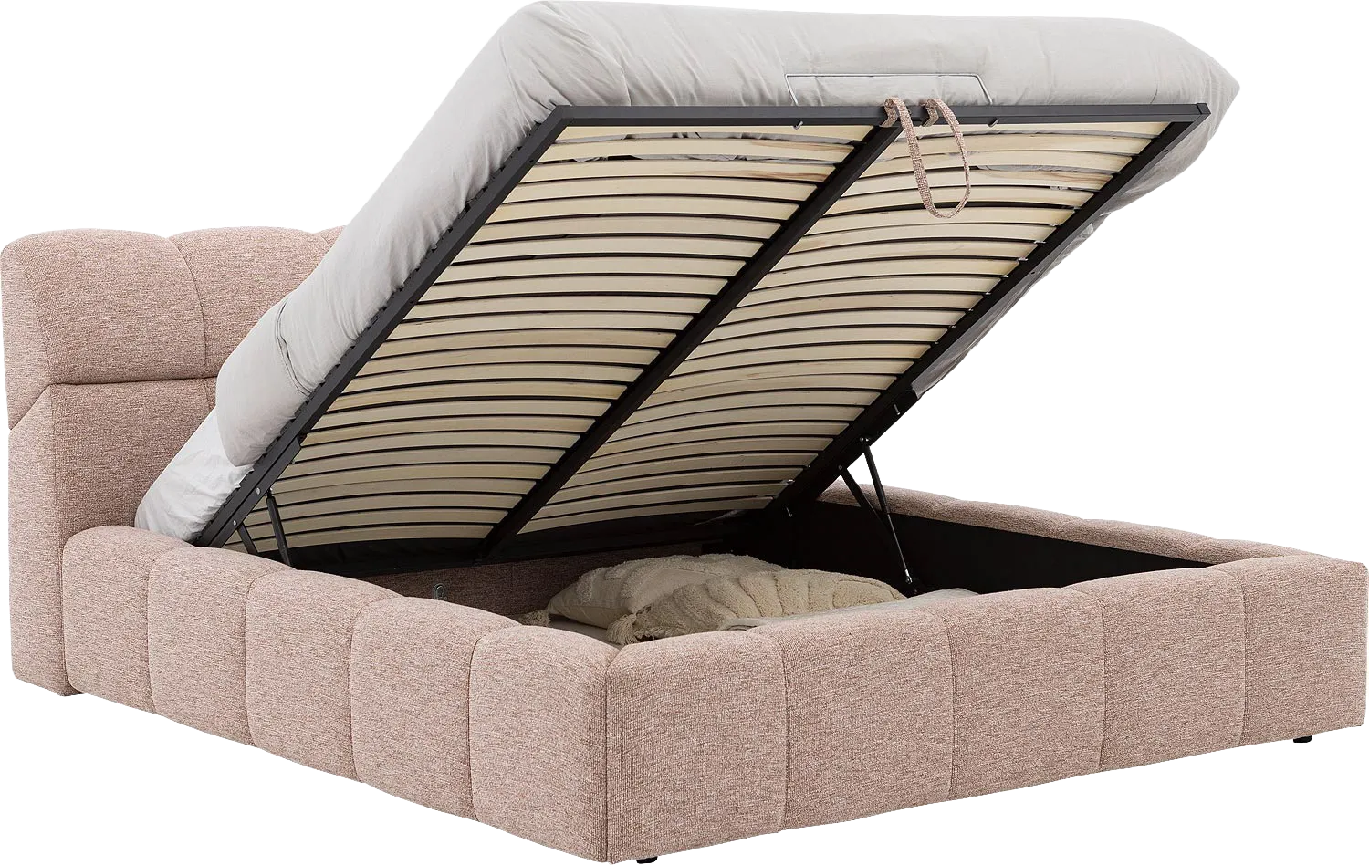 Goossens Bedframe Napoli Storage, 140 x 210 cm met storage, met 2x lattenbodem
