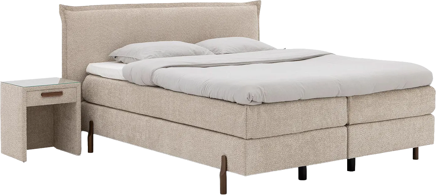 Goossens Boxspring Compleet Gs 200 Compleet, Vlak 160 x 200 cm box (=2x80cmx200cm) 2x matras gestoffeerd pocketvering,1x matrastopper fix comfort