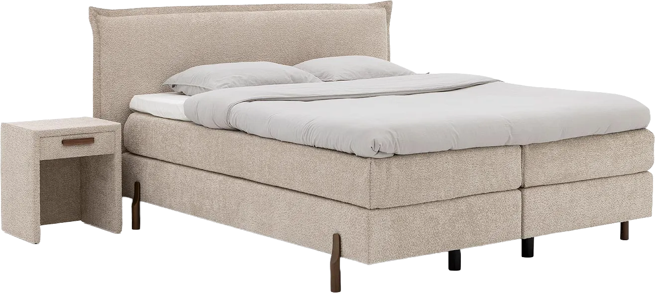 Goossens Boxspring Compleet Gs 200 Compleet, Vlak 160 x 200 cm box (=2x80cmx200cm) 2x matras gestoffeerd pocketvering,1x matrastopper fix comfort
