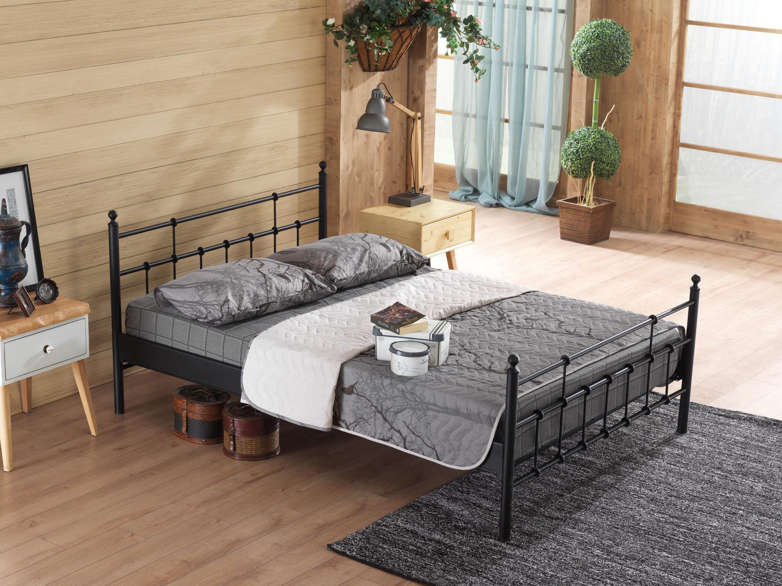 Bed Bern | 140 x 220 cm | Antraciet