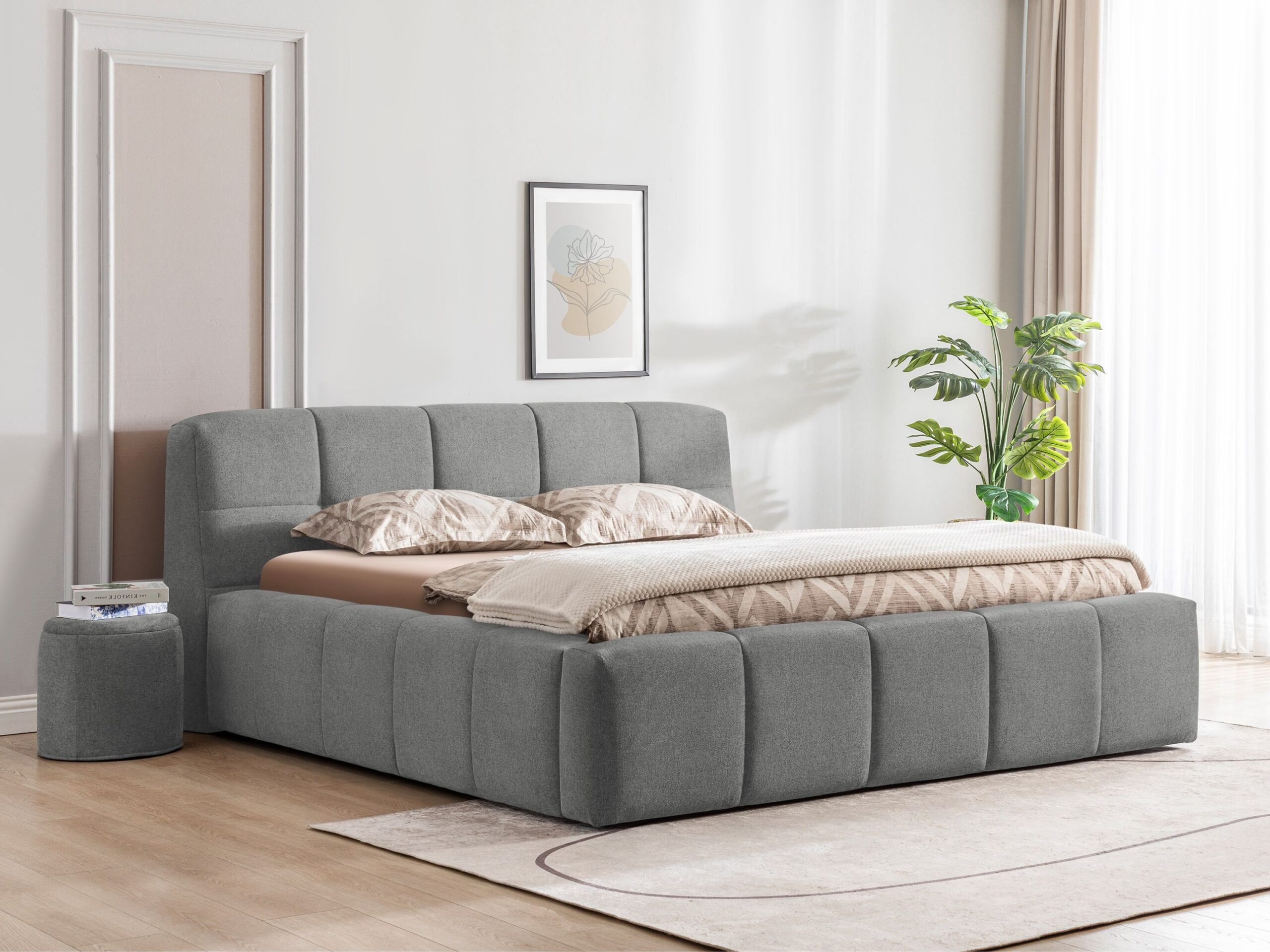 Bed Brugge | 160 x 200 cm | Cyber 573, asgrijs