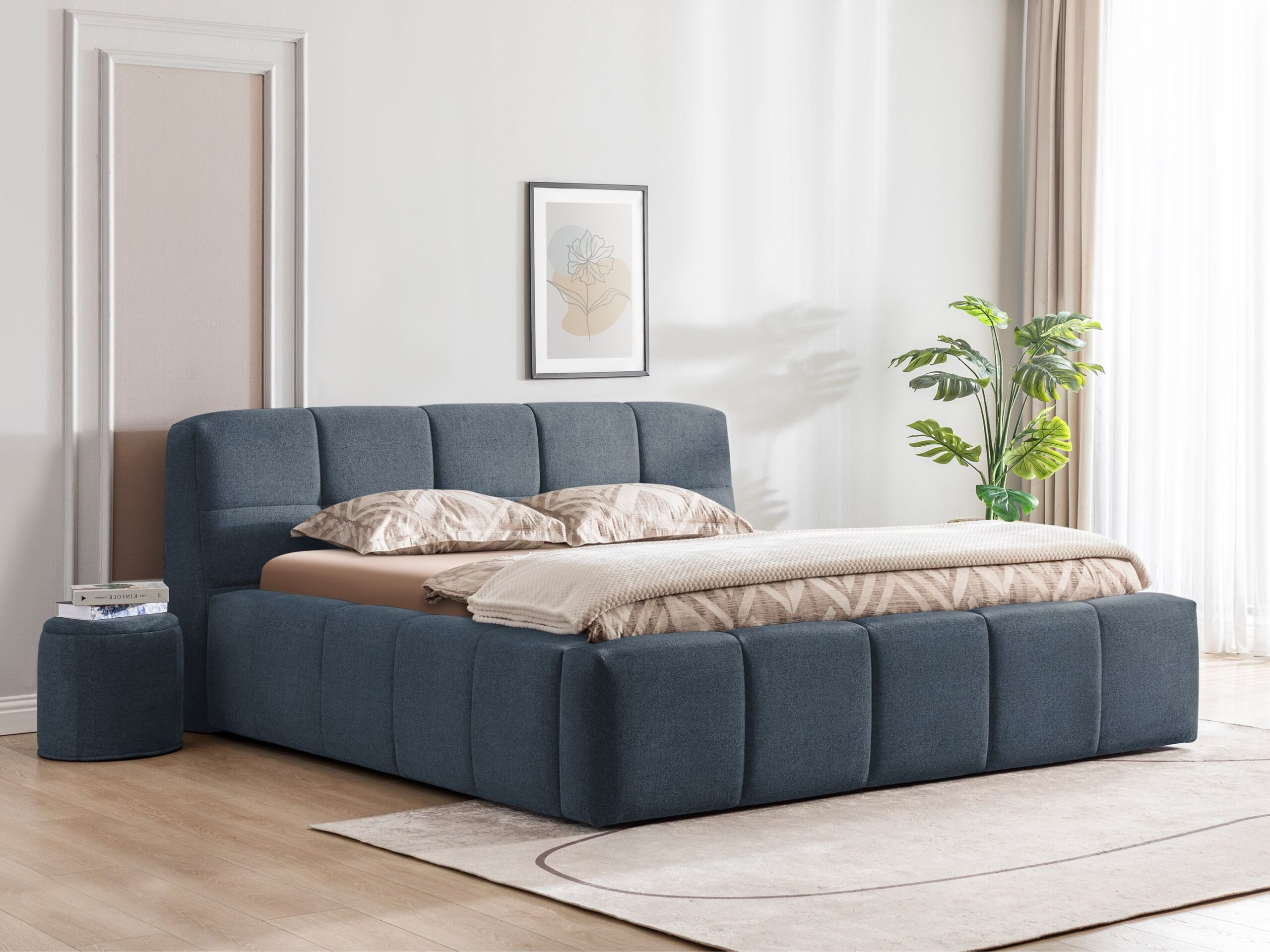 Bed Brugge | 140 x 200 cm | Cyber 588, donkerblauw